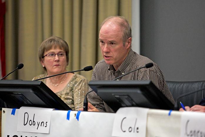 The Iowa City Council candidates answer questions about environmental issues in Iowa City during a forum on Wednesday, Oct 7, 2015. Guests were encouraged to offer questions and concerns for the board. (The Daily Iowan/Lexi Brunk)