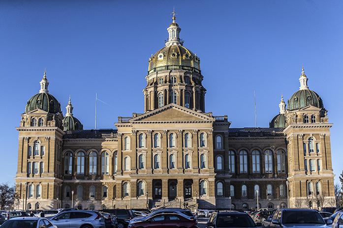 The Iowa State Capitol is shown on Tuesday, Jan. 13, 2015. 