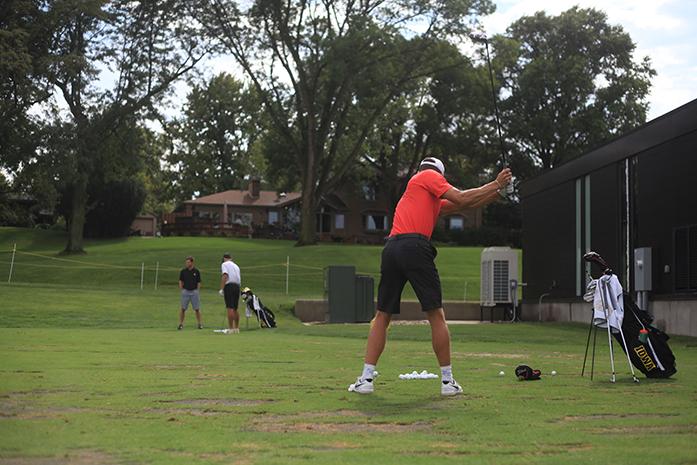 Iowa golfer practices his swing during practice at Finkbine on Thursday, Sept. 17, 2015. Each golfer has their own person swing thats different from any other one golfers swing. (The Daily Iowan/Margaret Kispert)Iowa golfer practices his swing during practice at Finkbine on Thursday, Sept. 17, 2015. Each golfer has their own person swing thats different from any other one golfers swing. (The Daily Iowan/Margaret Kispert)