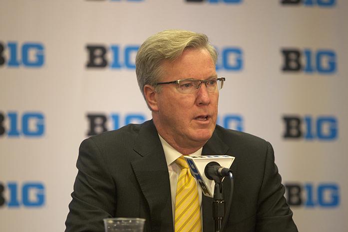 Iowa+head+coach+Fran+McCaffery+gives+an+opening+speech+going+into+Big+Ten+media+day+in+Chicago+on+Thursday+October+15%2C+2015.+McCaffery+previously+served+as+head+coach+of+Lehigh+University%2C+UNC+Greensboro%2C+and+Siena.+%28Daily+Iowan%2FJordan+Gale%29