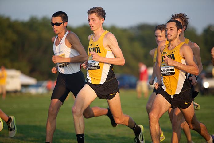 Sophomore+Michael+Melchert+and+Senior+Anthony+Gregorio+of+Iowa+move+to+the+front+of+the+pack+after+the+start+of+their+6k+race+on+Friday%2C+Sep.+4%2C+2015+at+the+Ashton+Cross+Country+Course+in+Iowa+City%2C+Iowa.+%28The+Daily+Iowan%2FBrooklynn+Kascel%29