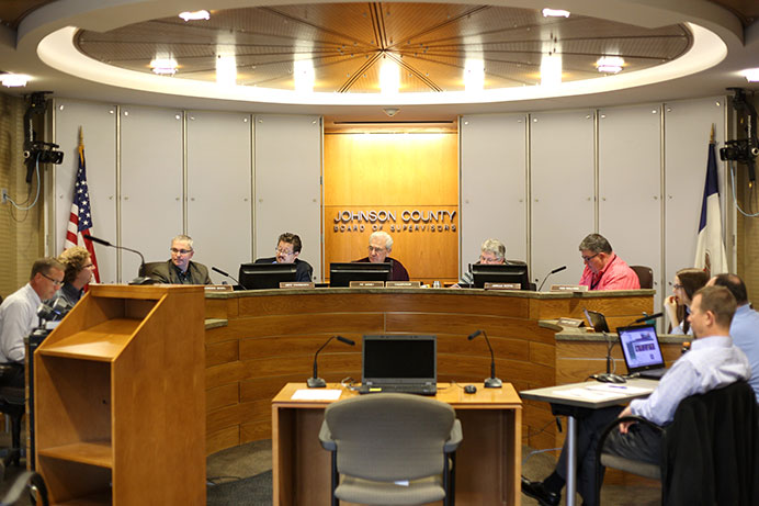 The Board of Supervisors conduct a budget meeting where they encourage anyone to come in and listen on Nov. 16. Terrence Neuzil will be leaving Iowa City and the Board of Supervisors for a new position in Michigan. (The Daily Iowan/Glenn Sonnie Wooden)