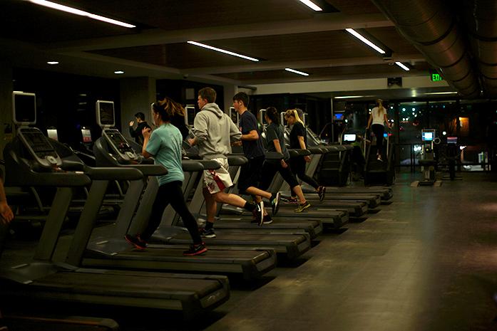Keeping New Years resolutions, many students run at the CRWC at the University of Iowa on Jan. 21, 2016. 
