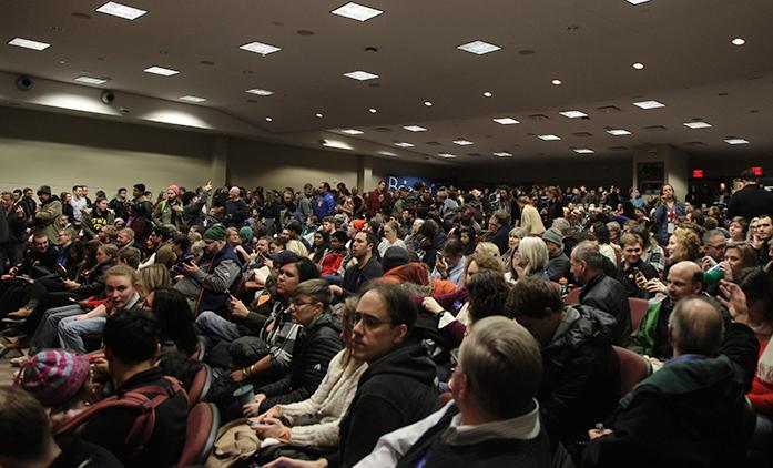 People+fill+the+auditorium+inside+the+Pomerantz+Center+on+February+1st%2C+2016.+Supporters+showed+up+to+give+their+support+to+possible+presidential+Democratic+candidates.+%28The+Daily+Iowan%2FKyle+Close%29