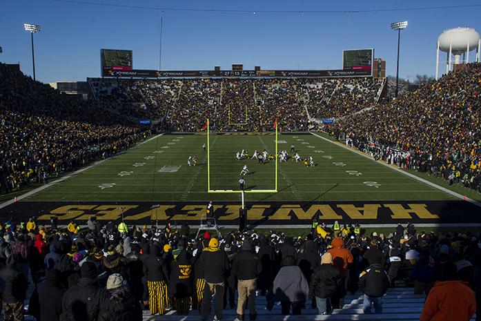 The Hawkeyes went against Perdue at the Kinnick Stadium on Saturday, Nov. 21, 2015. The Hawkeyes defeated Purdue, 40-20. (The Daily Iowan/Peter Kim)