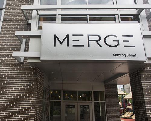 The outside of the building that will be Merge is shown on the Ped Mall on Tuesday, August 2, 2016. Merge will undergo renervations until December. (The Daily Iowan/Margaret Kispert)
