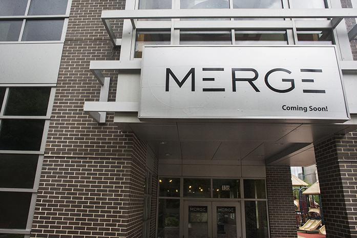 The outside of the building that will be Merge is shown on the Ped Mall on Tuesday, August 2, 2016. Merge will undergo renervations until December. (The Daily Iowan/Margaret Kispert)