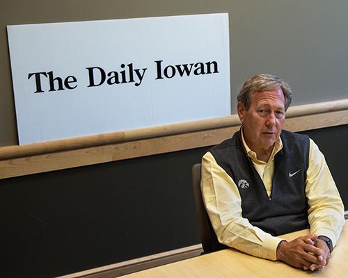 University of Iowa President Bruce Harreld speaks to Daily Iowan staff at  on Friday, Sept. 2, 2016.  (The Daily Iowan/Anthony Vazquez)