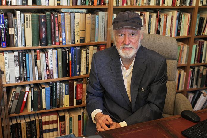 Allan Gurganus, a novelist and short story writer poses for a quick picture on Monday, September 19, 2016. Allan Gurganus will read from his work at 8pm, on Friday, September 23, in the Frank Conroy Reading Room at the Iowa Writers' Workshop. (The Daily Iowan/ Alex Kroeze)