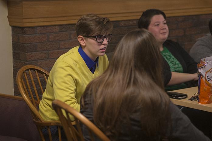 Students discuss relationships at WRAC's queer relationships workshop on Thursday, Oct. 27, 2016. Topics included patterns of unhealthy behavior, boundary setting, and components of a healthy relationship. WRAC, or Women's Resource and Action Center, works to create greater equity for individuals and communities of all identities. (The Daily Iowan/Olivia Sun)