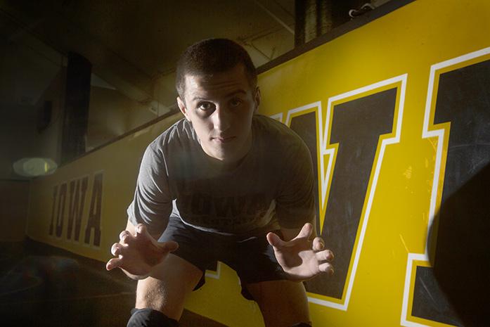 Iowa freshman Michael Kemerer poses during wrestling media day in Carver-Hawkeye Arena on Wednesday, November 2, 2016. The Hawkeyes will host their first home meet on November 18, against Iowa Central during the Iowa City Duals at 9 a.m.(The Daily Iowan/Joseph Cress)