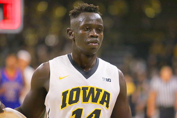 Iowa guard Peter Jok walks towards the bench during the Savannah State vs Iowa game on Sunday, November 13, 2016 in Carver Hawkeye Arena. The Hawkeyes defeated the Tigers 116-84. (The Daily Iowan/ Alex Kroeze)