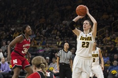 Iowa forward Christina Buttenham takes a shot during a womens basketball game in Carver-Hawkeye Arena on Saturday, Dec. 31, 2016. The Hawkeyes defeated the Nebraska Cornhuskers, 75-72. (The Daily Iowan/Joseph Cress)