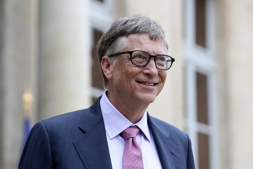 FILE - In this Monday, June 27, 2016, file photo, philanthropist and co-founder of Microsoft, Bill Gates, leaves after a meeting with Frances President Francois Hollande at the Elysee Palace in Paris. Announced on Monday, Dec. 12, 2016, an international group of institutions and wealthy executives, including Gates and Alibaba’s Jack Ma, are committing $1 billion to an investment fund that will support emerging energy technologies with the goal of reducing greenhouse gas emissions. (AP Photo/Kamil Zihnioglu, File)