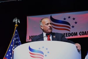 Rep. Steve King, R-Iowa, speaks at the Iowa Faith and Freedom Coalition in Des Moines on Sept. 27, 2014. 