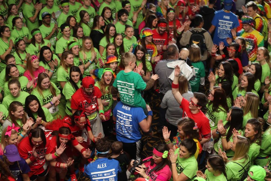 Dance Marathon families are introduced in the first hour of the 23 Dance Marathon at the Iowa Memorial Union on Friday, Feb. 3, 2017. (The Daily Iowan/Rachael Westergard)