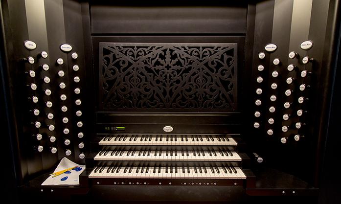 The keyboard and knobs that give the Organ its sound during the open house and showing of the new Organ  at the Voxman Concert Hall, in Iowa City, Iowa  on Friday, Dec. 2, 2016. (The Daily Iowan/Anthony Vazquez)