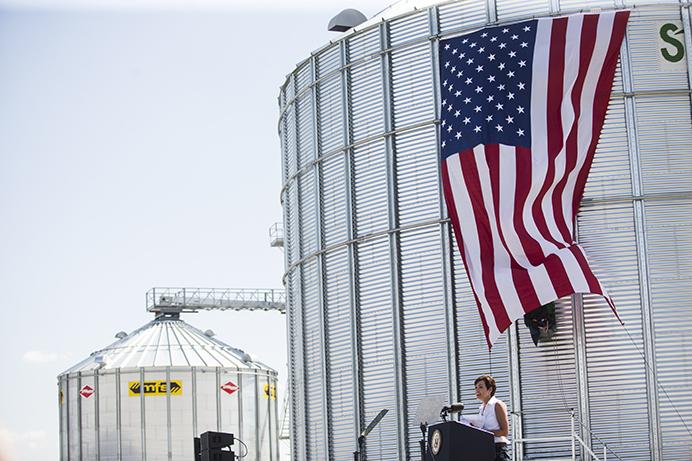 Iowa Gov. Kim Reynolds speaks during Joni Ernsts third annual Roast and Ride event in Boone, Iowa, on Saturday, June 3, 2017. Guests included Vice President Mike Pence; Sen. Tim Scott, R-S.C.; Sen. Chuck Grassley, R-Iowa; Iowa Gov. Kim Reynolds; and Rep. Steve King, R-Iowa. (The Daily Iowan/Joseph Cress)