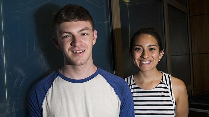 UISG President Jacob Simpson and Vice President Lilián Sanchez pose for a portrait in the UISG offices in the IMU on Tuesday, June 13, 2017. (The Daily Iowan/Joseph Cress)