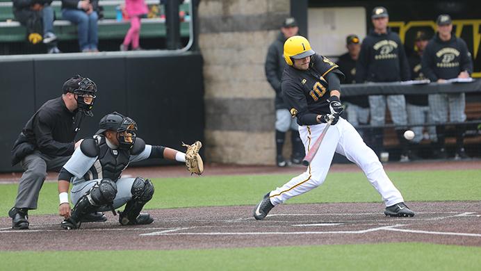 FILE+-+In+this+file+photo+Iowa+first+baseman+Jake+Adams+bats+during+game+two+of+the+Iowa-Purdue+series+at+Duane+Banks+Stadium+on+Saturday%2C+March+25%2C+2017.+%28File+Photo%2FThe+Daily+Iowan%29