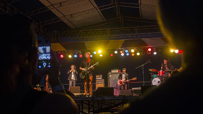 Anderson East performs during the 11th annual North Liberty Blues &amp; BBQ in Centennial Park in North Liberty, Iowa on Saturday, July 8, 2017. The event was free and open to the public. (Joseph Cress/The Daily Iowan)