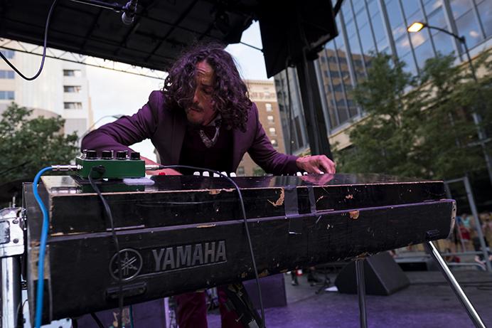 Chicano Batman performs during the 80/35 music festival in Des Moines on Saturday July 8, 2017. This years 80/35 is the tenth anniversary of the downtown Des Moines festival. (Nick Rohlman/The Daily Iowan)