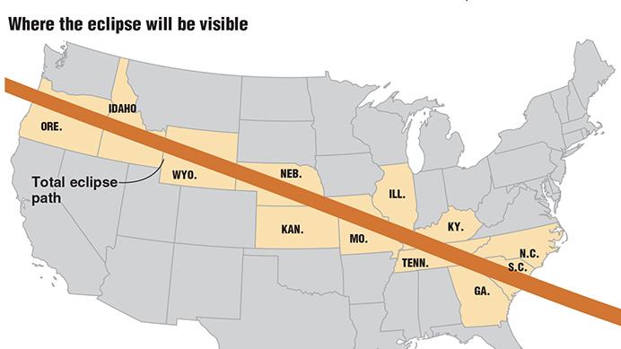 Infographic on the total solar eclipse. Los Angeles Times 2017