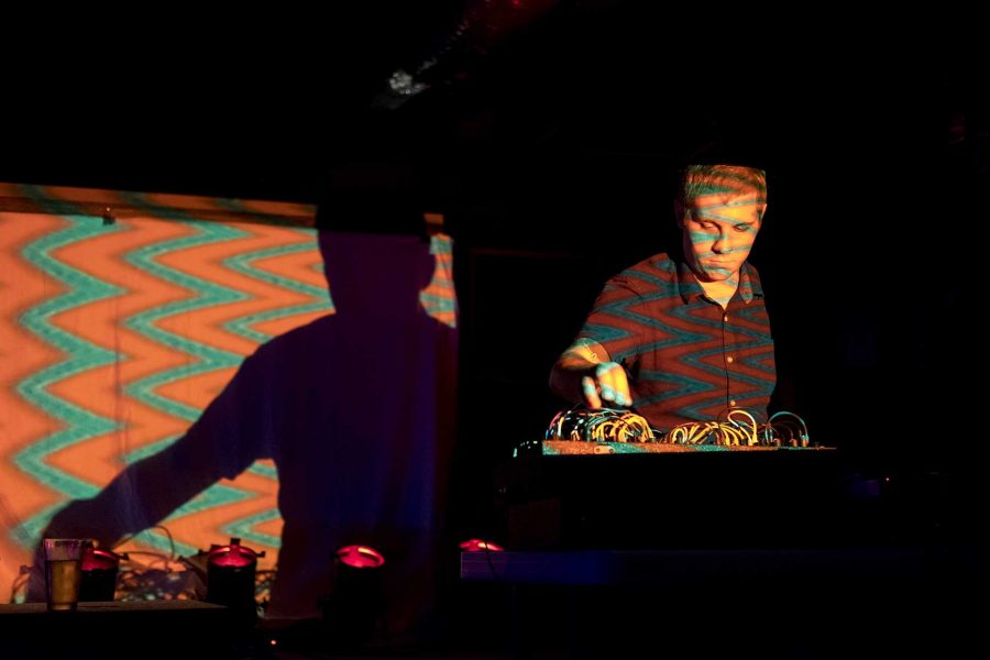 Brett Naucke performs during an experimental music performance at the Middle of Nowhere Festival on Saturday Sept. 2, 2017. The Middle of Nowhere Festival is a new music festival in Iowa City meant to showcase electronic dance music in Iowa and the Midwest (Nick Rohlman/The Daily Iowan)