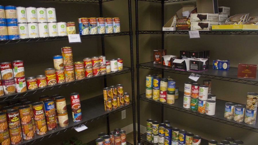 Food is shown in the Food Pantry in the IMU on Monday, Sep. 4, 2017. The Food Pantry is located in Room 209 in the IMU. (Lily Smith/The Daily Iowan)