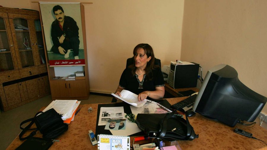 Buthainah Dugmag, attorney for Samir Kuntar, in her office in Rammallah on the West Bank. (Mohammed Bardou/MCT)