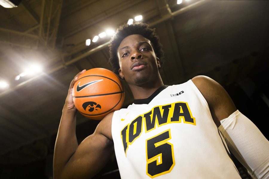 Iowa+forward+Tyler+Cook+poses+for+a+portrait+during+mens+basketball+media+day+in+Carver-Hawkeye+Arena+on+Monday%2C+Oct.+16%2C+2017.+The+Hawkeyes+open+up+their+season+with+an+exhibition+game+against+William+Jewell+College+on+Friday%2C+Oct.+27.+at+7+p.m.+in+Carver.+%28Joseph+Cress%2FThe+Daily+Iowan%29