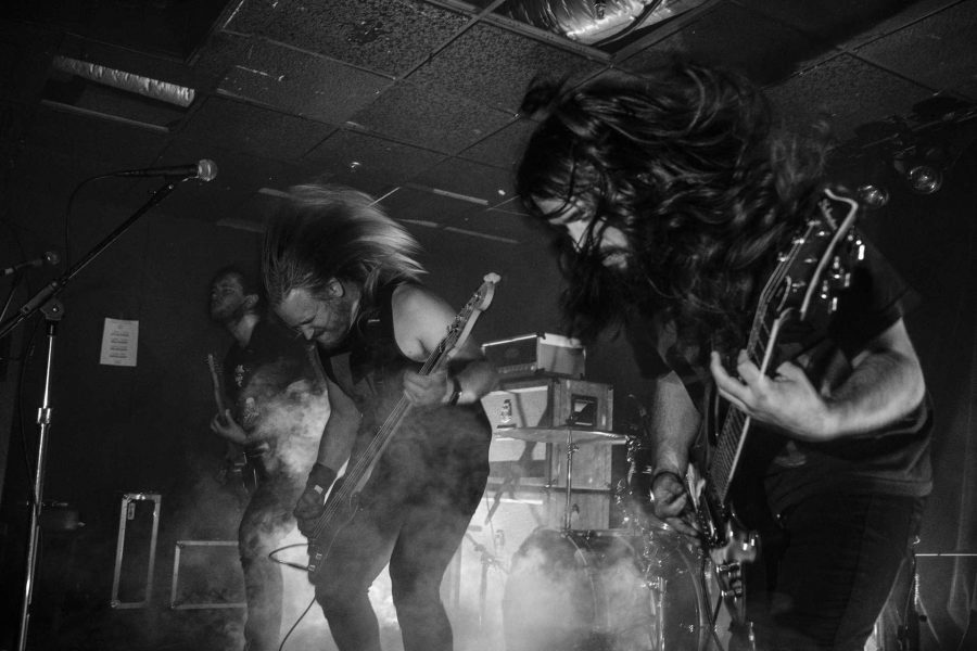 Hollow Earth performs during a concert at Blue Moose on Saturday October 21, 2017. The show was headlined by the hardcore punk band Knocked Loose. (Nick Rohlman/The Daily Iowan)