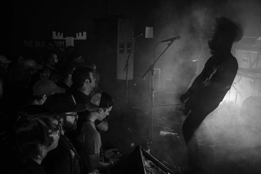 Hollow Earth performs during a concert at Blue Moose on Saturday October 21, 2017. The show was headlined by the hardcore punk band Knocked Loose. (Nick Rohlman/The Daily Iowan)