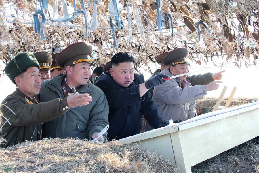 A photo released by KCNA news agency on March 12, 2013, shows North Korea leader Kim Jong Un visiting the Wolnae-do Defence Detachment on the western front line. (KCNA/Xinhua/Zuma Press/MCT)