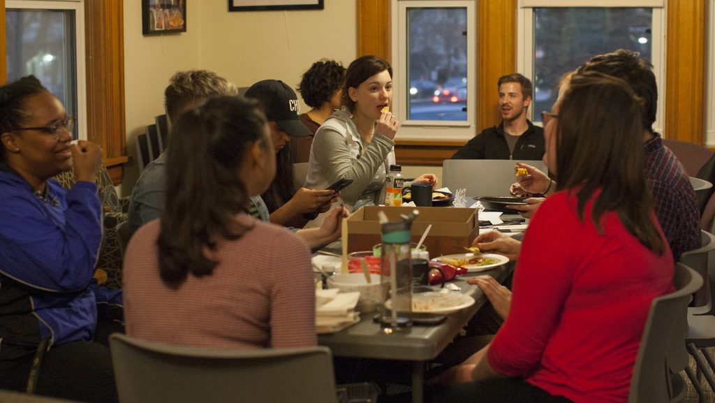Student volunteers meet up at the Womens Resource & Action Center on Thursday, Nov. 20, 2017, to recognize their contributions for the semester. (Katie Goodale/The Daily Iowan)