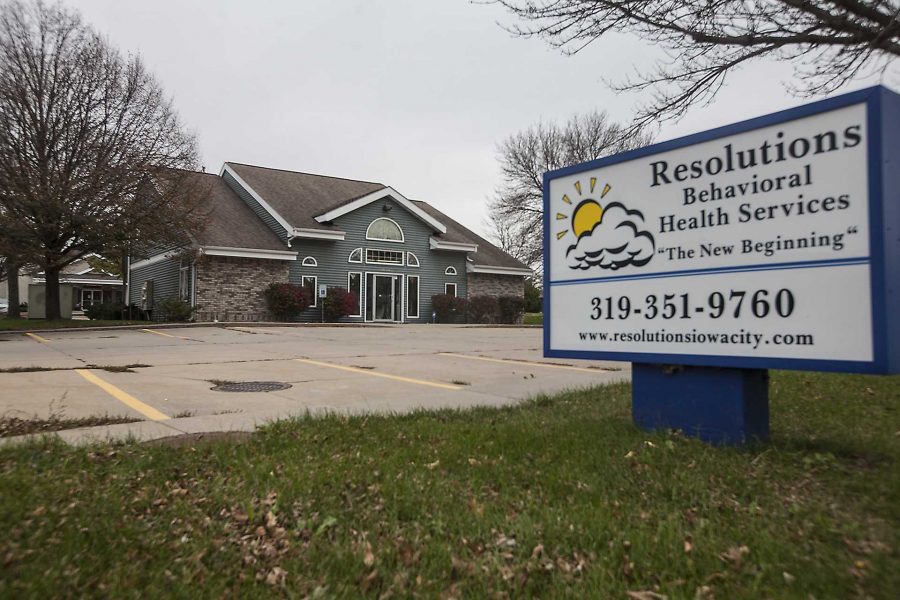 Resolutions Behavioral Health Services, a rehabilitation center for people who struggle with substance abuse and other health problems, is seen in Iowa City, Iowa Nov 1, 2017. (Paxton Corey/The Daily Iowan)
