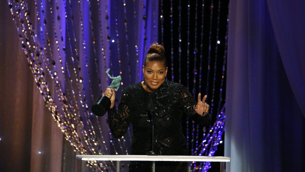 Queen Latifah on stage at the 22nd Annual Screen Actors Guild Awards at the Shrine Auditorium in Los Angeles on Saturday, Jan. 30, 2016. (Robert Gauthier/Los Angeles Times/TNS)