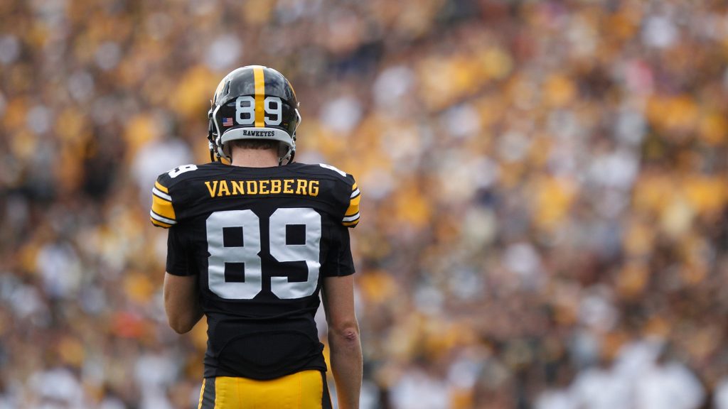 Iowa+wide+receiver+Matt+VandeBerg+awaits+for+a+punt+return+from+UNI+at+the+UNI+game+at+Kinnick+Stadium+on+Saturday%2C+Aug.+30%2C+2014.+%28File+Photo%2FThe+Daily+Iowan%29