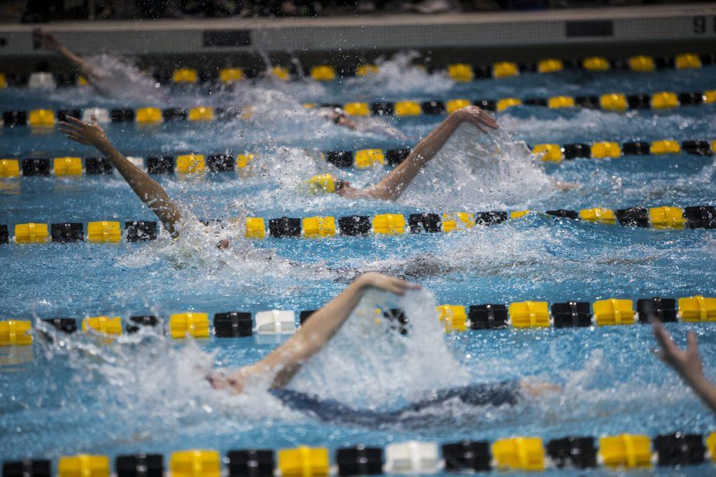 Swimmers compete during day three of the USA Swimming West Junior Nationals in Iowa City on Saturday, Dec. 9, 2017. (Nick Rohlman/The Daily Iowan)