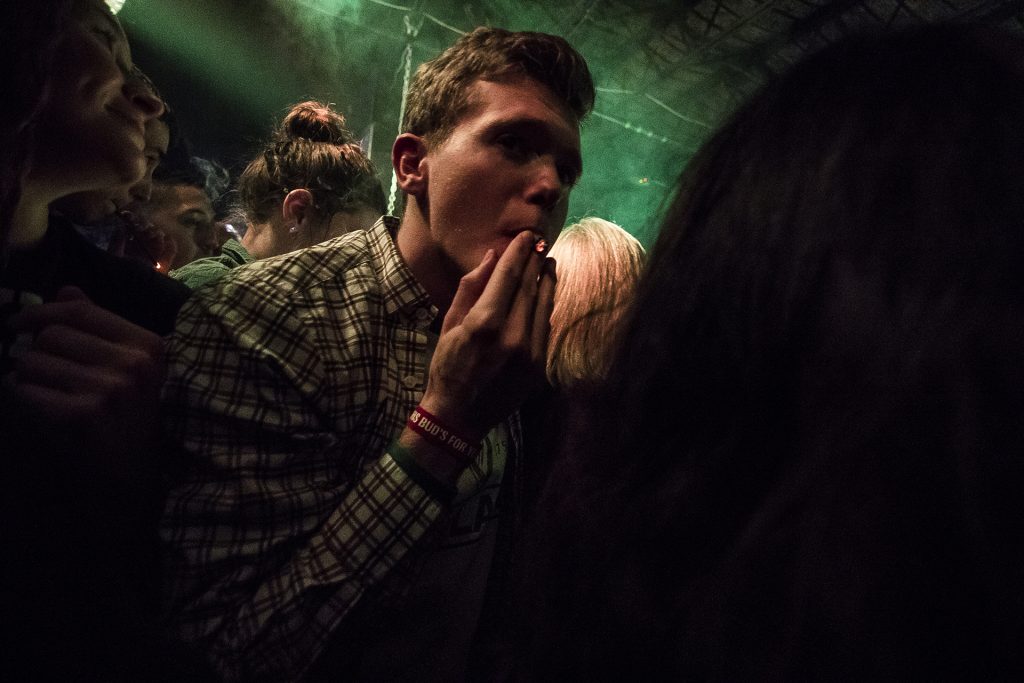 An fan during an Afroman concert at Gabes on Saturday,  January 28, 2017. The venue was sold out a week prior to the performance that featured Afroman alongside supporting acts with Semi Sixteenz, A$thmattic, Derek James, A-Wet$ & Jack Sueno, C Jones, and DJ Peer Pressure. (The Daily Iowan/James Year)