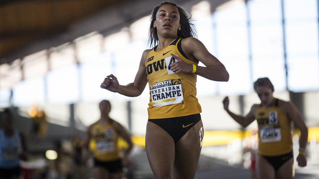 Iowa+senior+Sheridan+Champe+finishes+first+in+the+Womens+200+Meter+Dash+during+the+Hawkeye+Invitational+indoor+track+meet+at+the+Campus+Recreation+Building+on+Satuday%2C+Jan.+13%2C+2017.+Champe+finished+with+a+time+of+24.70.+The+Hawkeyes+opened+up+the+season+with+over+11+titles+for+the+day.+%28Ben+Allan+Smith%2FThe+Daily+Iowan%29