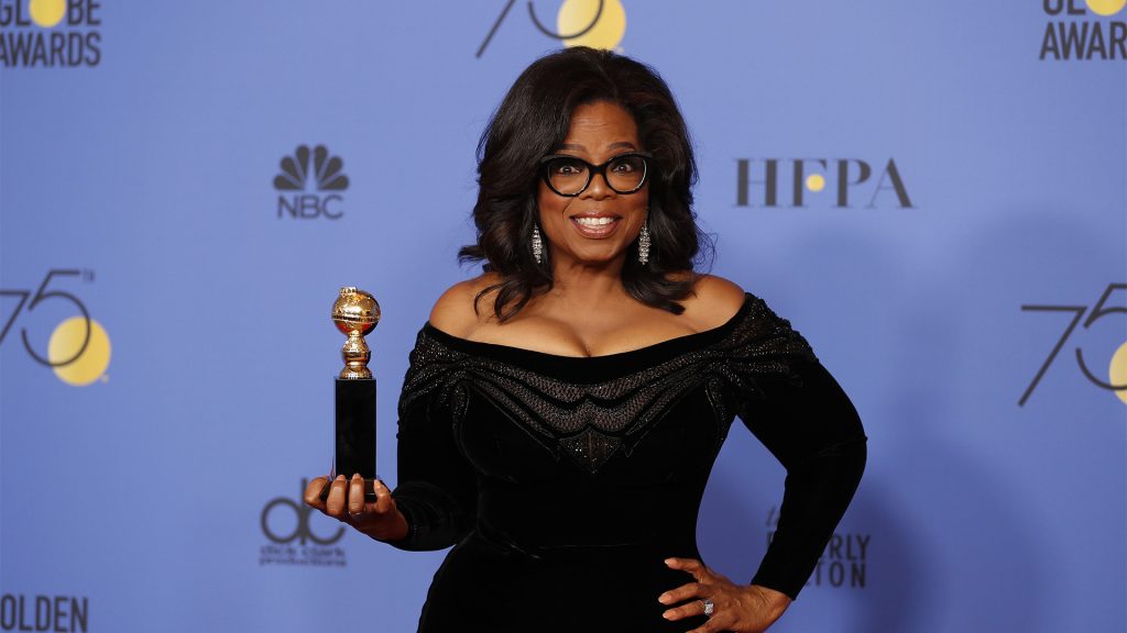 Oprah Winfrey backstage at the 75th Annual Golden Globes at the Beverly Hilton Hotel in Beverly Hills, Calif., on Sunday, Jan. 7, 2018. Winfrey said she is not runing for president. (Allen J. Schaben/Los Angeles Times/TNS)