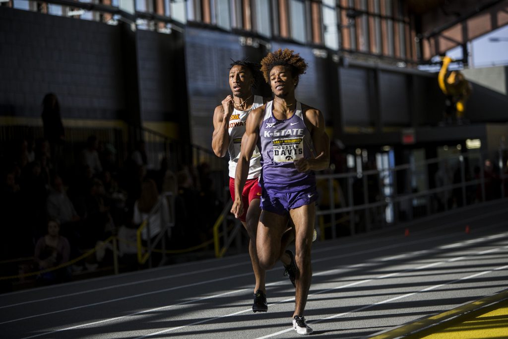 Kansas State's Justin Davis competes during the Larry Wieczorek Invitational on Saturday, Jan. 20, 2017. (Nick Rohlman/The Daily Iowan)