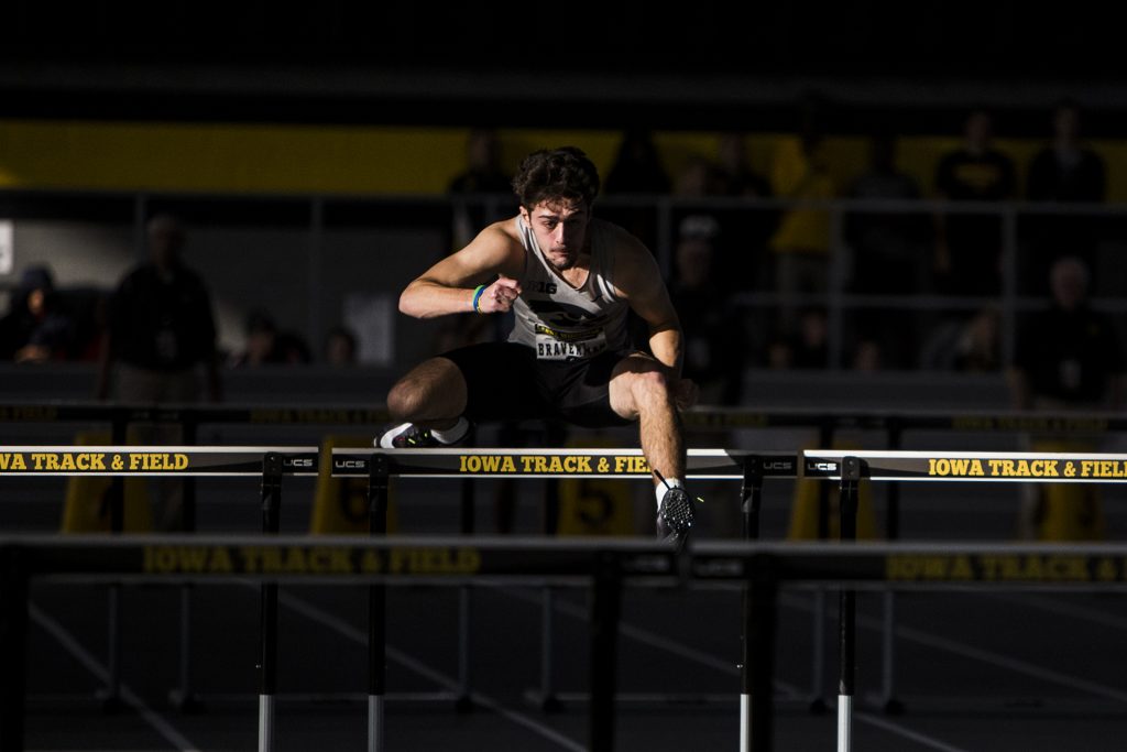 Iowa's Josh Braverman competes during the Larry Wieczorek Invitational on Saturday, Jan. 20, 2017. (Nick Rohlman/The Daily Iowan)