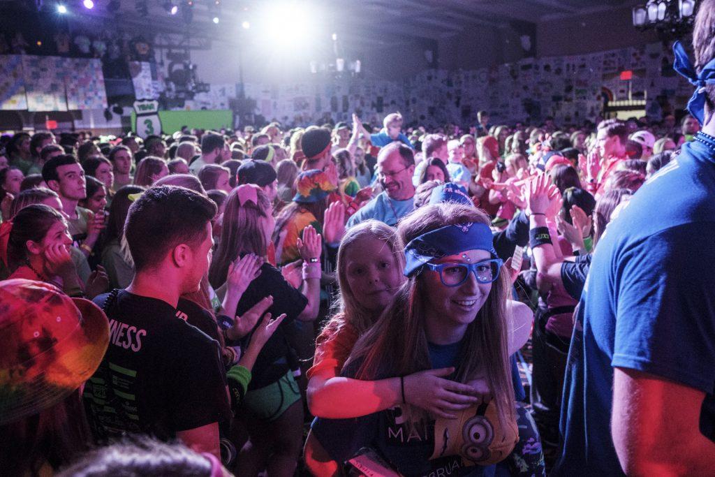 Dance Marathon Families are introduced during Dance Marathon 24 at the Iowa Memorial Union on Friday, Jan. 28, 2018. Dance Marathon raises money for pediatric cancer research. (Nick Rohlman/The Daily Iowan)