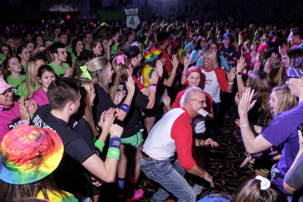 Dance Marathon Families are introduced during Dance Marathon 24 at the Iowa Memorial Union on Friday, Jan. 28, 2018. Dance Marathon raises money for pediatric cancer research. (Nick Rohlman/The Daily Iowan)