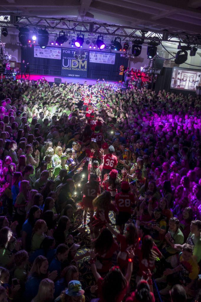 Morale Captains make their entrance  ]during Dance Marathon 24 at the Iowa Memorial Union on Friday, Jan. 28, 2018. Dance Marathon raises money for pediatric cancer research. (Nick Rohlman/The Daily Iowan)