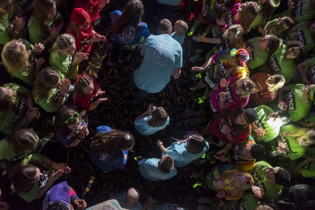 Dance Marathon Families are introduced during Dance Marathon 24 at the Iowa Memorial Union on Friday, Jan. 28, 2018. Dance Marathon raises money for pediatric cancer research. (Nick Rohlman/The Daily Iowan)