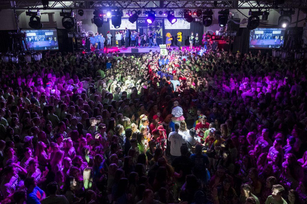 Dance Marathon Families are introduced during Dance Marathon 24 at the Iowa Memorial Union on Friday, Jan. 28, 2018. Dance Marathon raises money for pediatric cancer research. (Nick Rohlman/The Daily Iowan)