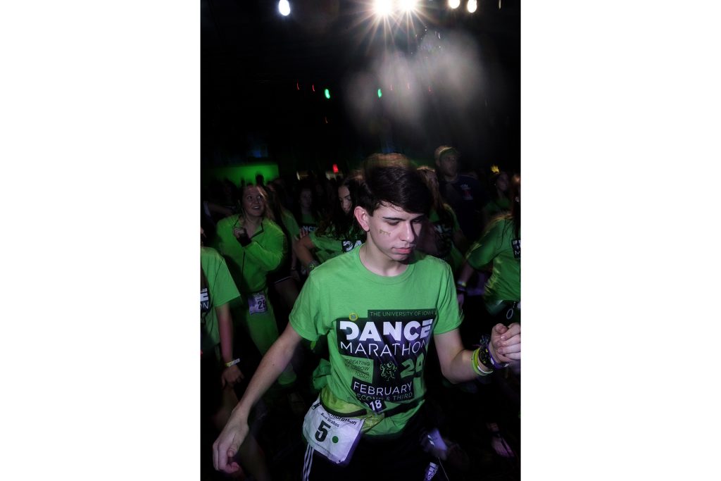 Dancers participate in Jazzercise during Dance Marathon at the Iowa Memorial Union on Saturday, Feb. 3, 2018. (Nick Rohlman/The Daily Iowan)